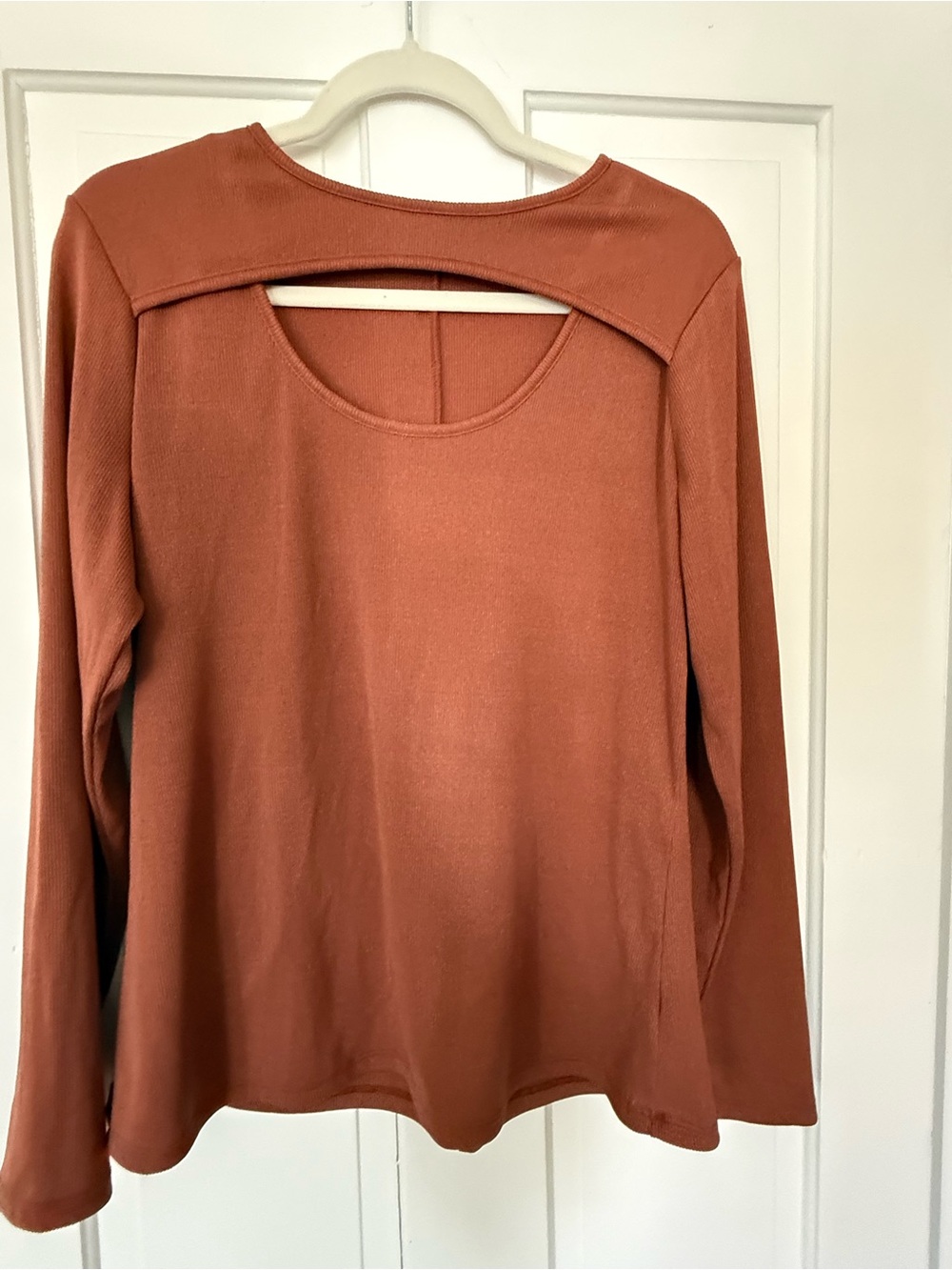 BOLD elements Rust Long-Sleeve Top with Back Cutout